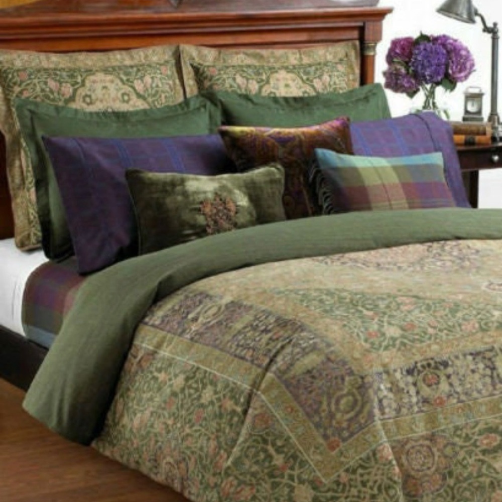Ralph Lauren Rutherford Park Purple Paisley Velvet Pillow 20x20 - Picture 4 of 4